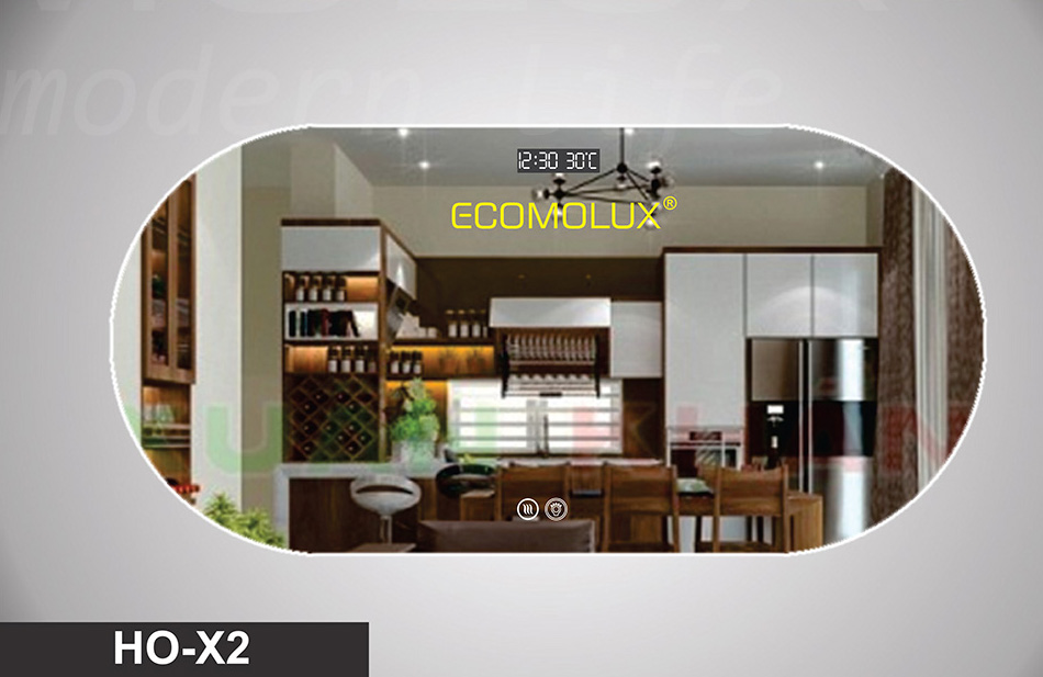 Gương nội thất thông minh cao cấp Ecomolux hình Oval HO-X2 – Ecomolux
